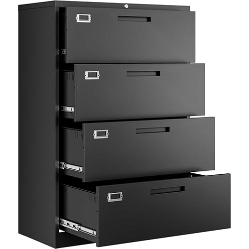 Letaya File Cabinets,4 Drawer Metal Lateral Filing Organization Storage Cabinets with Lock,Home Office for Hanging Files Letter/Legal/F4/A4 Size (Require Assembly)